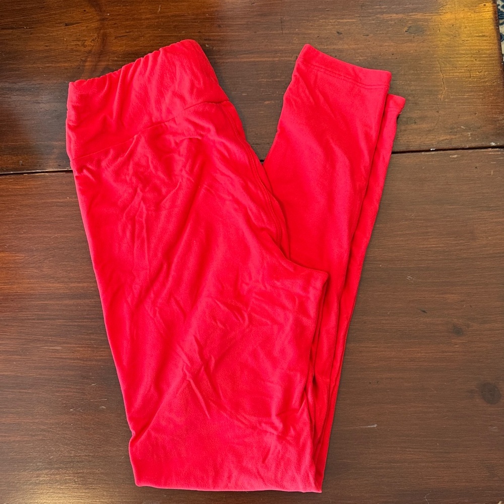 LuLaRoe Vibrant Red Leggings